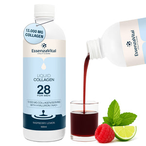 EssenzaVital Men’s Hydrolyzed Premium Liquid Collagen 13000 mg with NAD+, Hyaluronic Acid and Saw Palmetto – vitality supplement