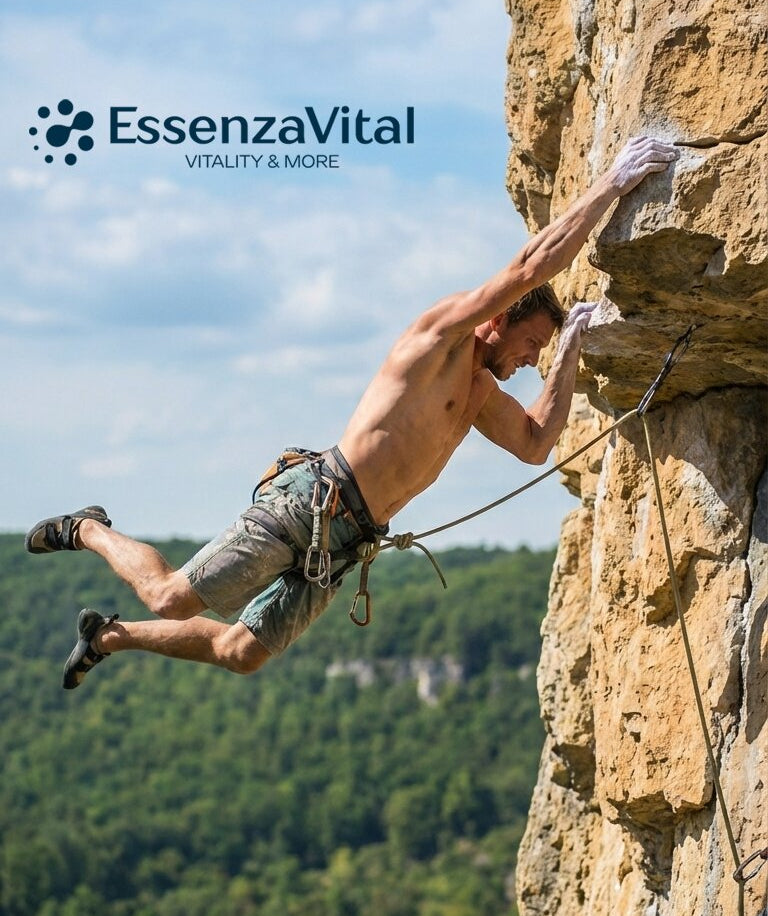 EssenzaVital Men Climbing Rocks
